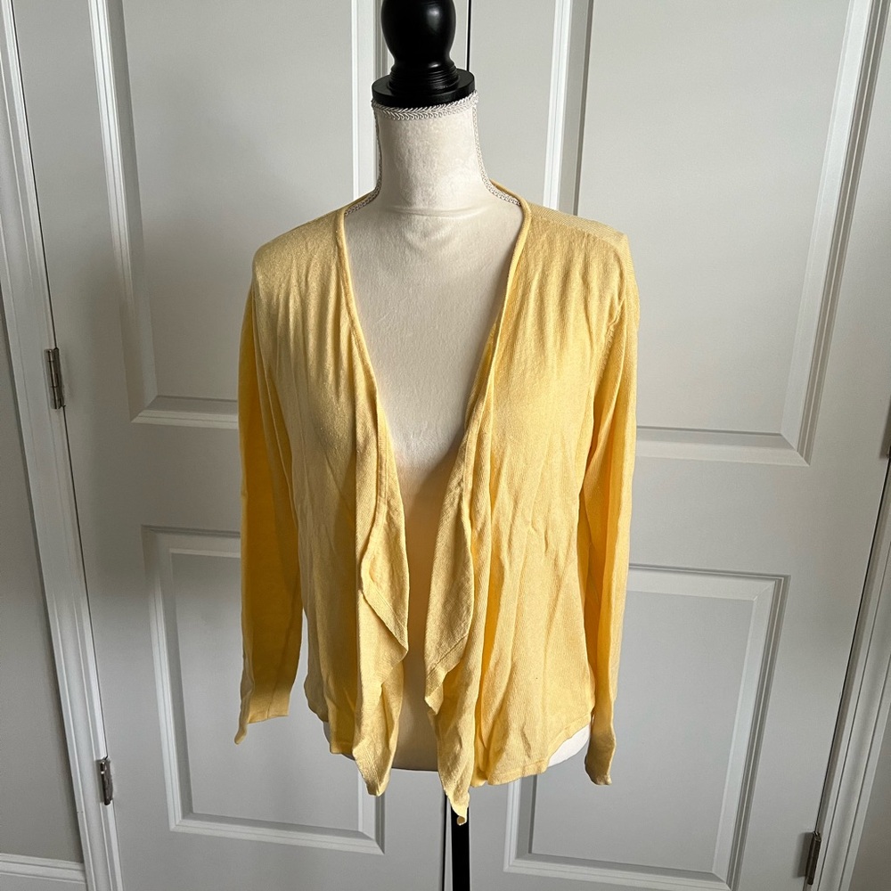 Yellow Open Front Cardigan